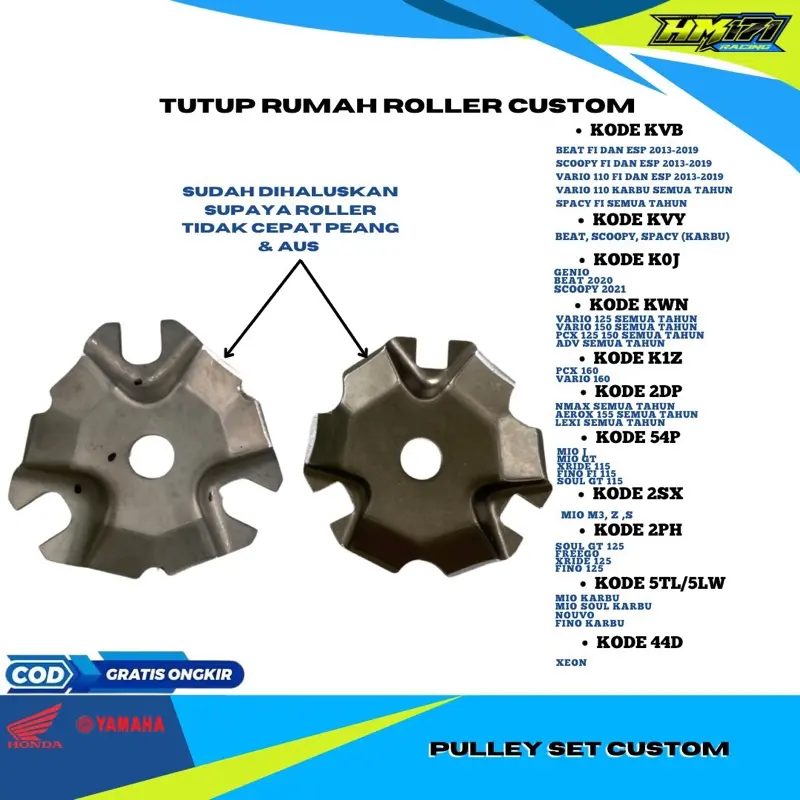 ￼tutup rumah roller custom plate ramp custom semua motor Honda Yamaha tutup rumah roller beat fi,beat esp, scoopy esp scoopy fi,vario,125,150, pcx,genio,adv,nmax,aerox,mioj,gt,xride,fino,mio3,miokarbu,nouvo,freego,spacy,lexi