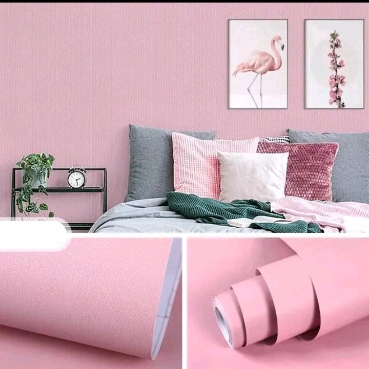 Paket Hemat 4 Roll 8 Meter | Wallpaper Dinding Sticker Dinding Polos Anti Air Kertas PVC Merah | Oren | Hijau | Kuning 4