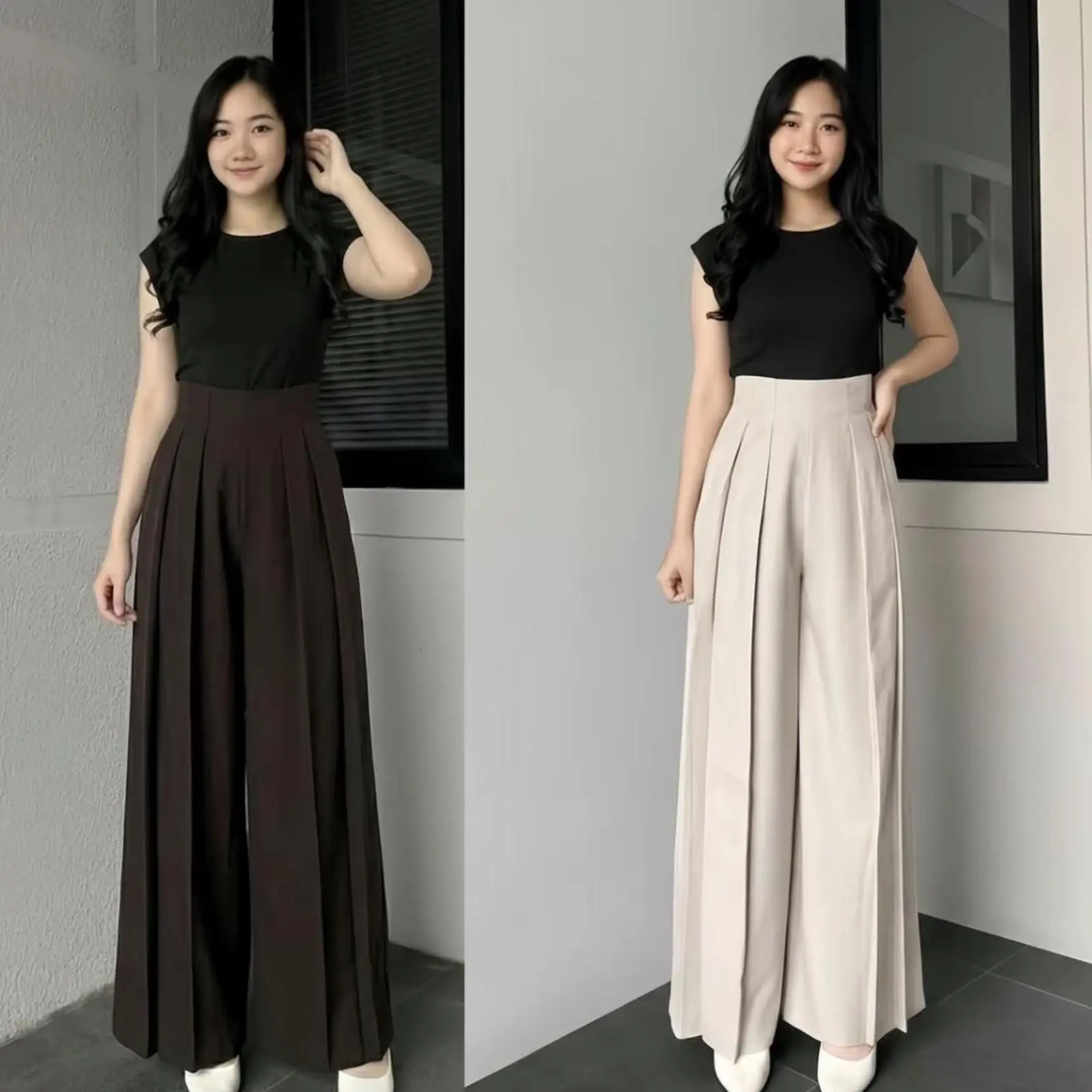 Lavie Pants Korea Style Celana Panjang Wanita Loose High Waist Loose Pants Casual