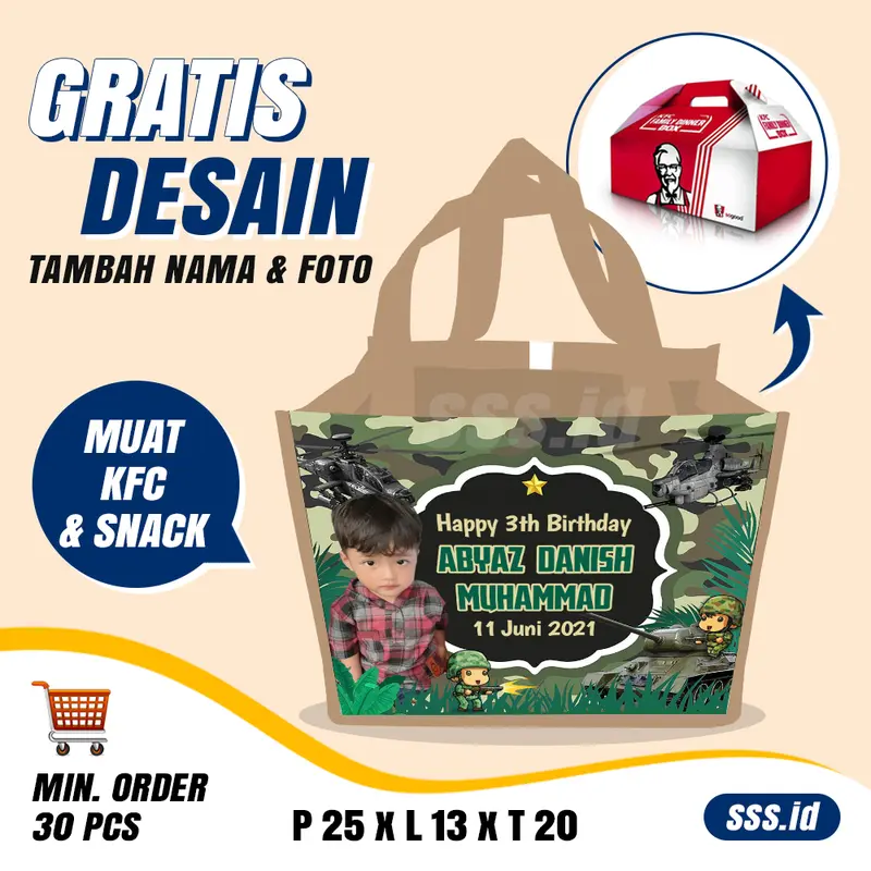 60 pcs - Tas Souvenir ulang tahun anak Tas ulang tahun anak murah Custom 4
