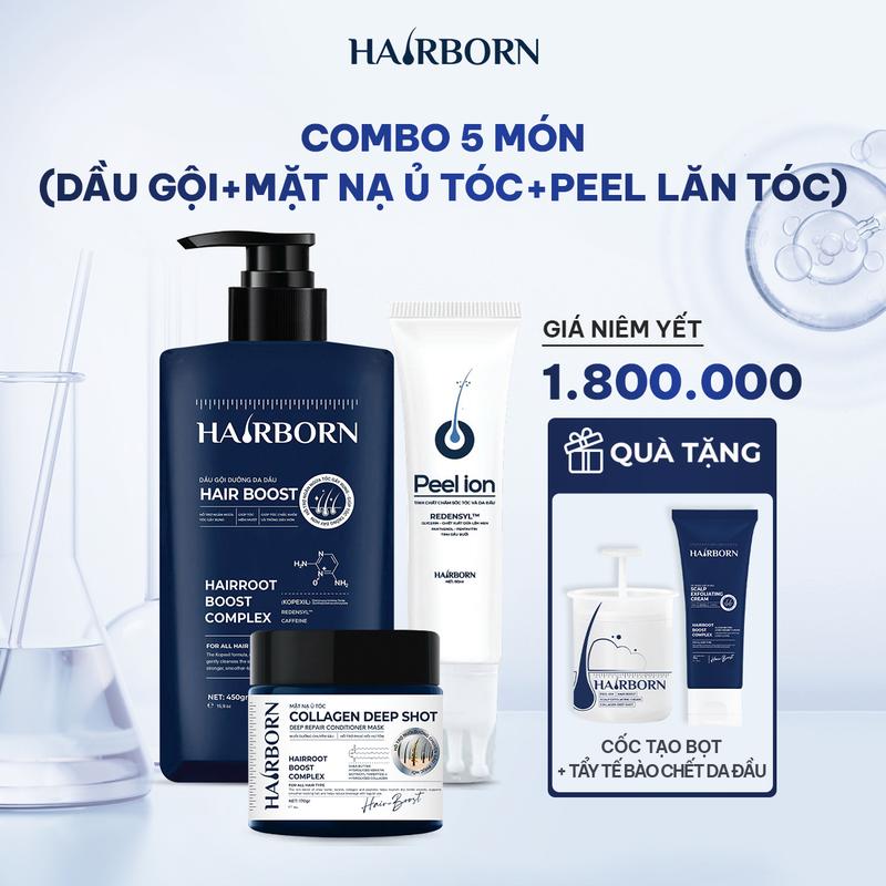MUA 3 ĐƯỢC 5 Combo Dầu Gội Dưỡng Nang + Mặt Nạ Ủ Tóc + Peel Lăn Tóc + Tặng 1 cốc tạo bọt 1 tẩy tế bào chết da dầu