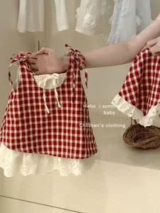 Margareth Dress Free Hat | Gaun Anak Perempuan Pattern Satu Set Bandana | Baju Anak Perempuan Korean Style - A095