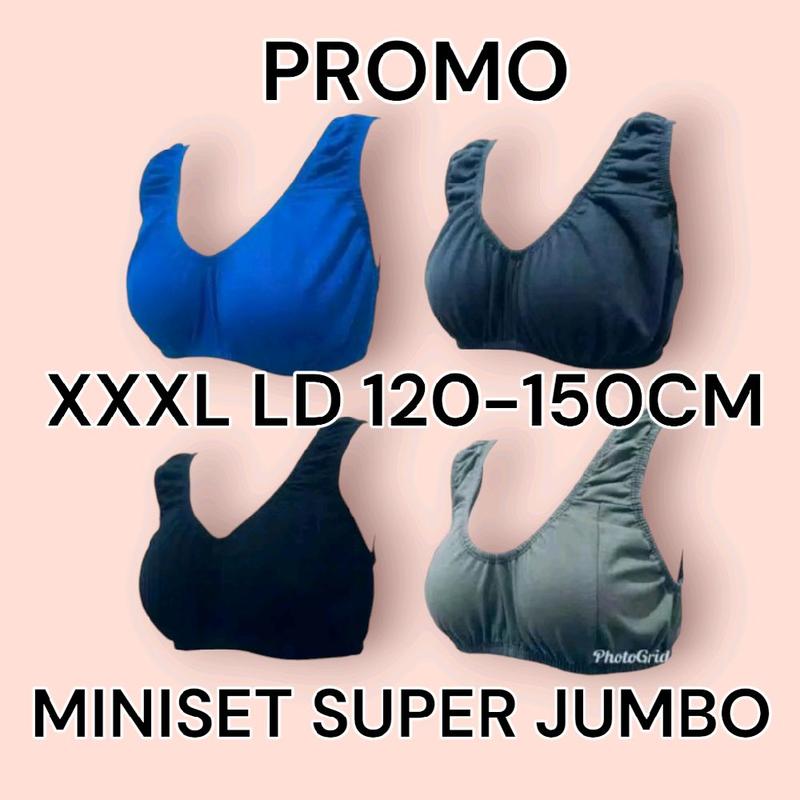 isi 5pcs Super JUMBO BB 80-140 kg,MINISET DEWASA,MINISET BUSUI Wanita Katun BH Cantik bra cup besar tanpa kawat Cewek 0