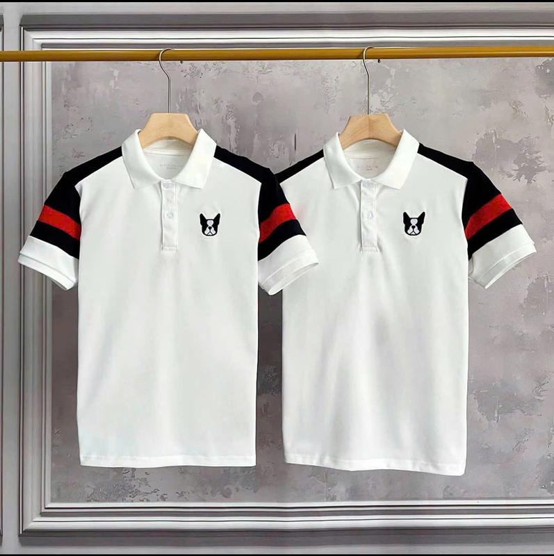Áo thun Polo nam nữ Cotton tay ngắn siêu cấp thêu xọc phối Logo họa tiết trẻ trung chuẩn shop Menswear Kem