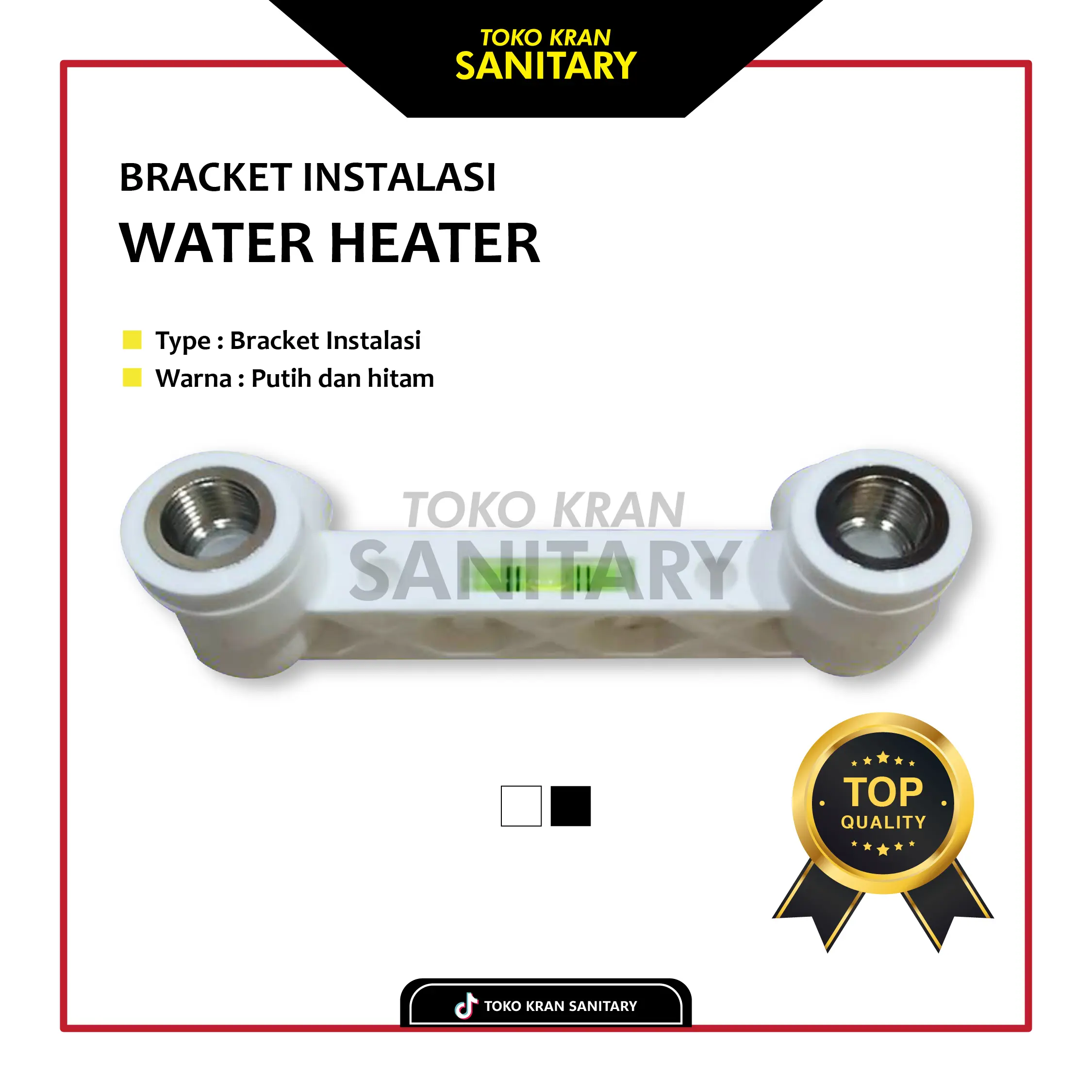 BRACKET INSTALASI WATER HEATER TANPA BOBOK TEMBOK/DOUBLE ELBOW/BRACKET INSTALASI HITAM DAN PUTIH Pipa