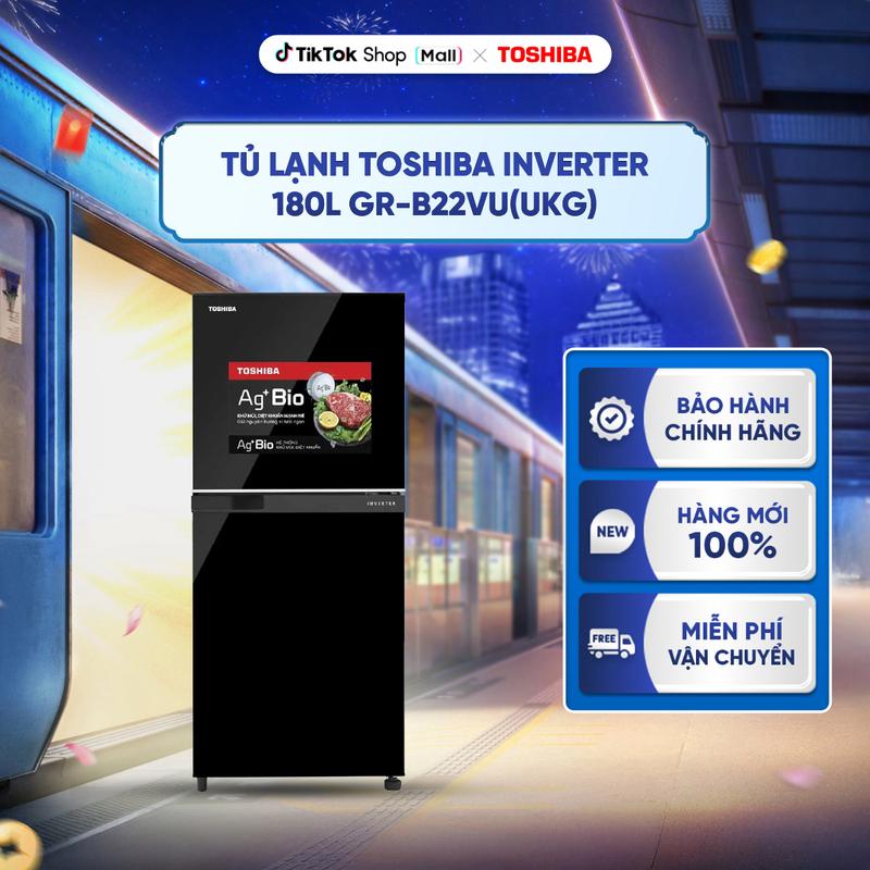   BÁN CHẠY  Tủ lạnh Toshiba Inverter 180 lít GR-B22VU UKG  - Hàng chính hãng bảo hành 2 năm 