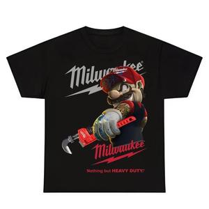 Camiseta unisex de impresión gráfica de alta resistencia Milwaukee 100% algodón, cómoda, estilo urbano, para hombres y mujeres
