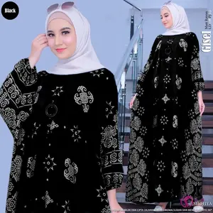 Gamis Kaftan Gisel Jumbo Ld 170 Lowo Batik Pekalongan Busui Rayon Premium Kekinian