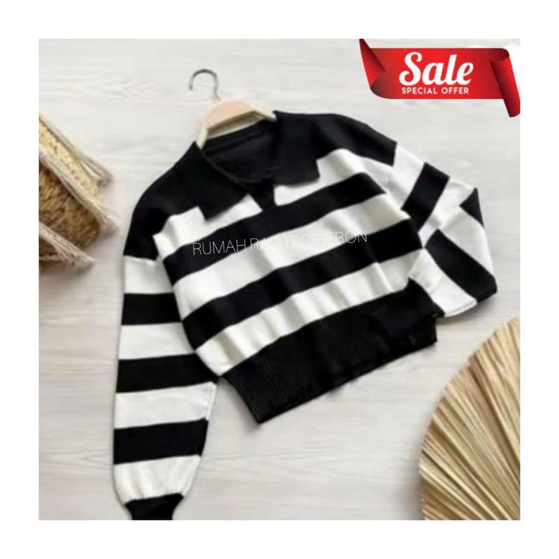 RRC Sweater Rajut Valencia Crop Top Korean Style Gemes 1