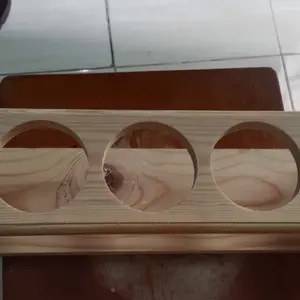 rak botol kayu, rak botol sirup dll. diamter lobang 7cm