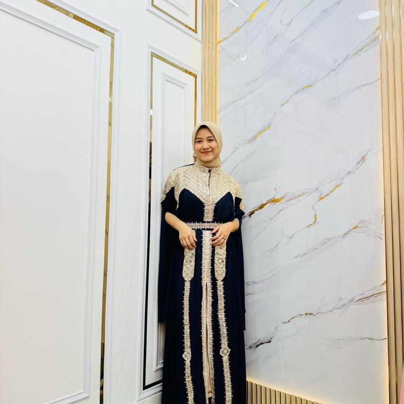 Kaftan Meera Abaya Viral Terlaris Set Inner Gamis Dress Wanita  Muslim Lebaran 8