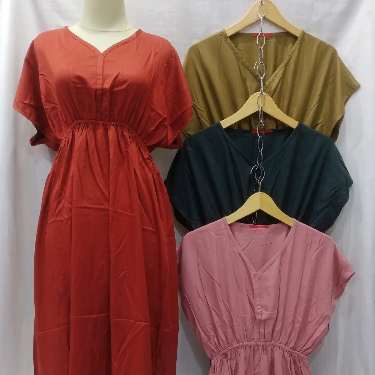 Daster Manohara Polos bahan rayon Twill adem dan tidak terawang pendek
