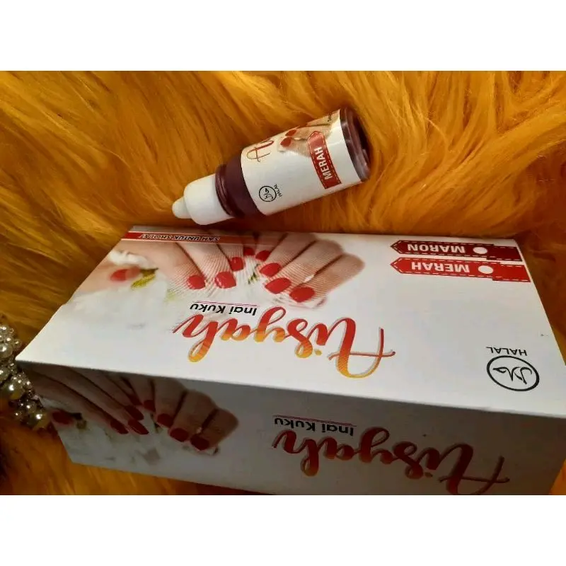 Inai Kuku Aisyah Isi 15 ml - Varian Maroon & Merah - Nail, Kering 6