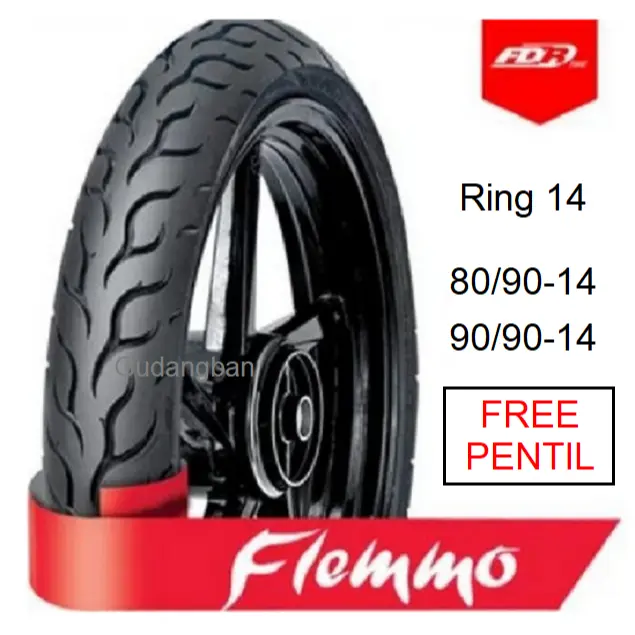 FDR  80 90 14 / 90 90 14 / 100 90 14 FLEMINO  atau  FLEMMO 80 90 14 / 90 90 14 Ban luar motor Matic Tubeless Varian 1