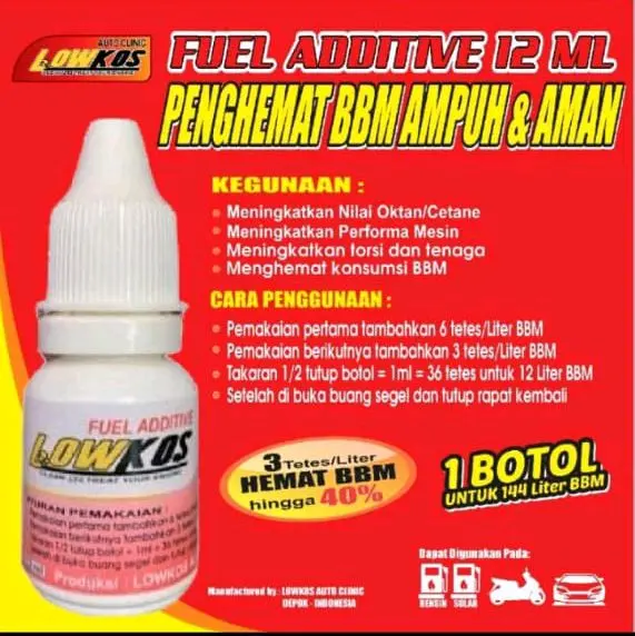 BISA COD LOWKOS 33 ML Fuel Additive Penghemat BBM Motor dan Mobil untuk Mesin Bensin dan Diesel 2