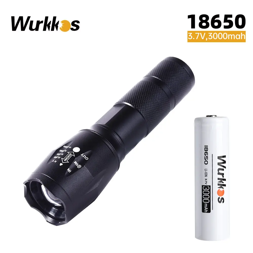 Wurkkos SM11 zoom flashlight with 18650 3000mAh 3.7V battery discharge battery rechargeable lithium discharge