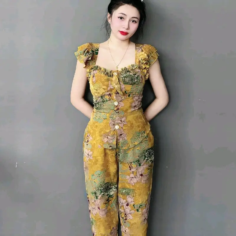 quần ống nhỏ 40_68 kí tay cánh tiên  vải mango quần có túi áo có mút ngực Voi 1
