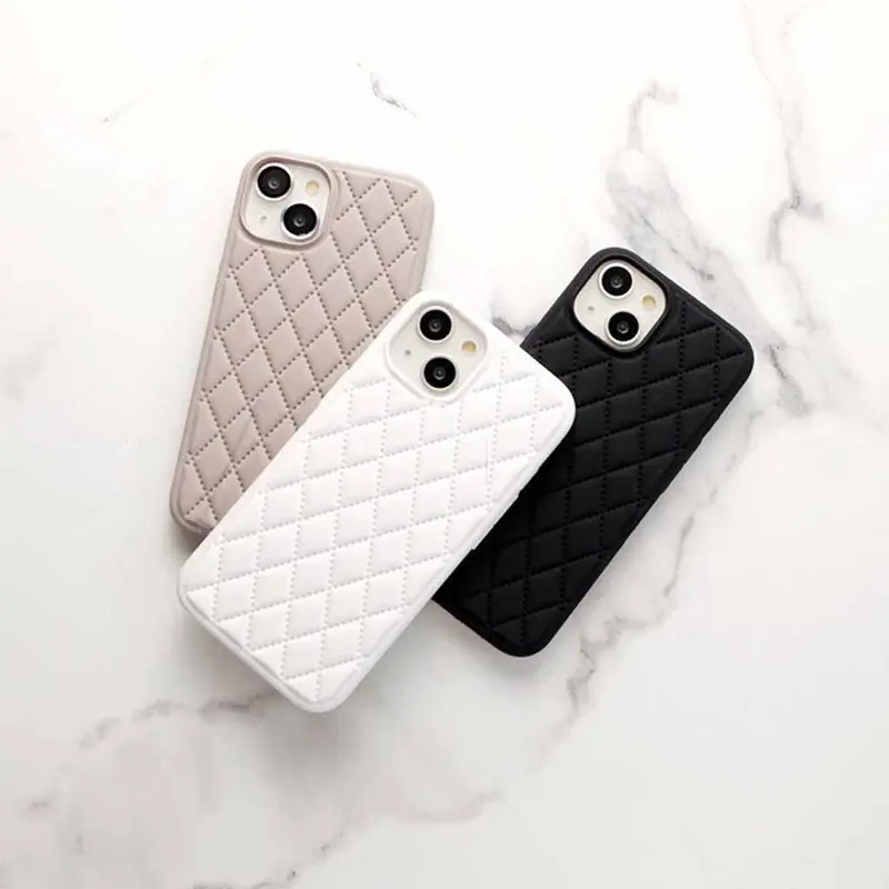 New! Diamond Bludru Rhombic Silicone Case - Softcase/Casing Hp Fullcover Compatible For Iphone X Xs Xr 11 12 13 14 15 16 16e Pro Promax Plus Rci488 5