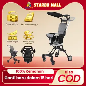 [Bisa COD] Starbb Mall Stroller Bayi Travelling Ibu Bayi Perlengkapan Bayi Stroller Travel Kereta Portable Dorong Kereta Dorong Bayi Lipat 2 Arah Travelling Stroller Bayi Anak-Anak Kursi Dorongan