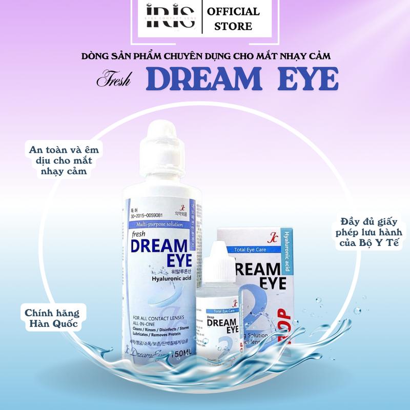 HỎA TỐC HCM NƯỚC NGÂM LENS + NHỎ DREAM EYES CHÍNH HÃNG Hàn Quốc Làm Sạch Khử Trùng Bảo Quản Kính Áp Tròng