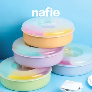 NAFIE Basi Sekat Bulat Box Serbaguna SATUAN - Tempat Saji Plastik Kokoh Dengan Tutup NEW