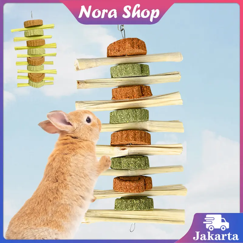 Natural Timothy Sweet Bamboo Papaya Stem Chew Grass Cake Snack Rabbit Grinding Teeth