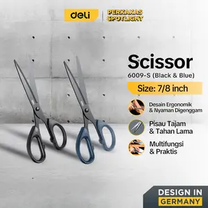 Deli Tools Gunting Telfon Alat Perkakas 6009-S Hitam & Biru Desain Ergonomis Tajam Tahan Lama Multifungsi Praktis