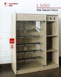 Gambar Rak Sepatu Tutup Kaca LS90 Minimalis (18 pasang) dari santimebel Kab. Sleman 1 Tokopedia