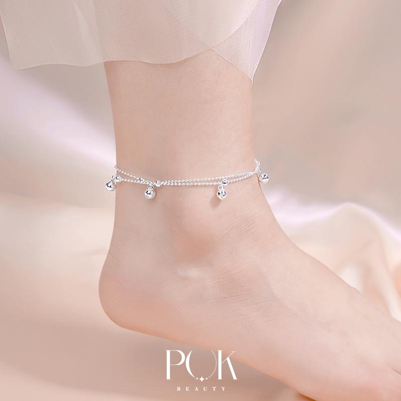 Lắc Chân Cho Nữ Hai Lớp Mặt Dây Chuyền Chuông Hạt Tròn Nhỏ Âm Thanh Sắc Nét Được Làm Bằng Thép Titan Không Bị Gỉ Sét Hoặc Phai Màu Có Thể Điều Chỉnh Kích Thước Thích Hợp Để Đeo Hàng Ngày Phụ Kiện Mắt Cá Chân Lắc Chân