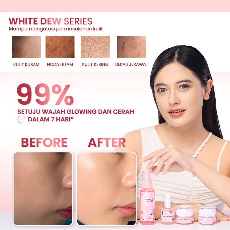 Haibuna Whitening & Flek Hitam SET (4 Pcs) - Perawatan untuk kulit Muka | Niacinamide Tranexamic | Membersihkan dan Mencerahkan FLEK HITAM | AMAN UNTUK BUMIL - BUSUI | Extract rose oil 3