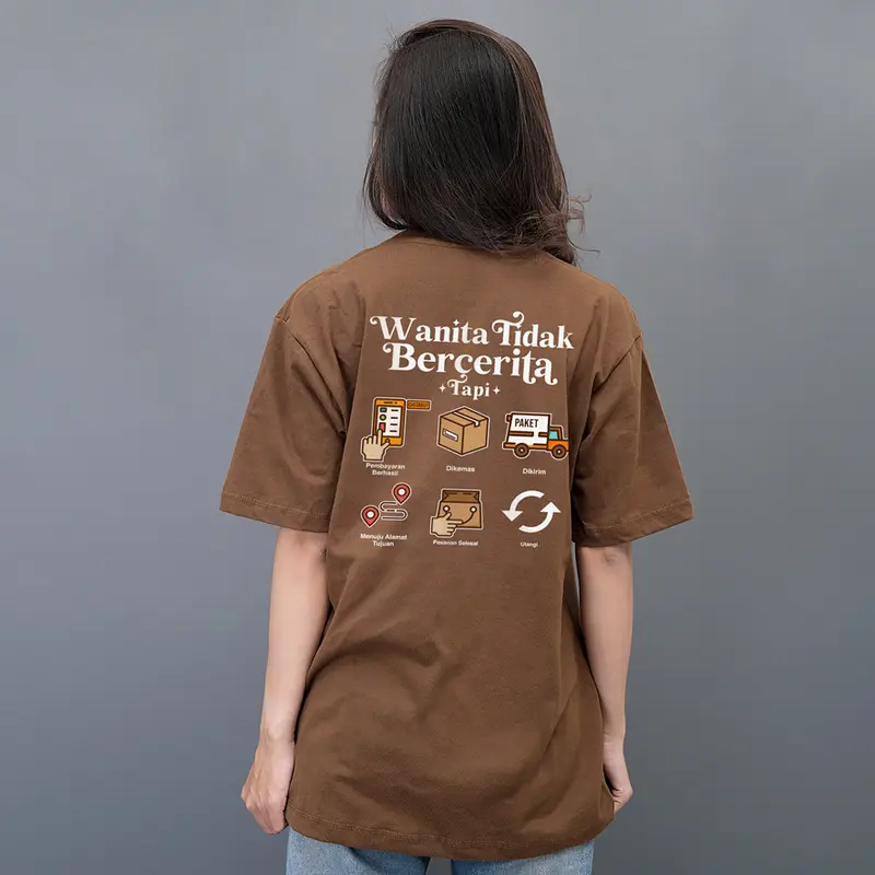 Kepswell - Kaos Wanita Tidak Bercerita V1 - Kaos Kata kata - Kaos Premium Kaos Premium Cotton Combed 24s Unisex 0
