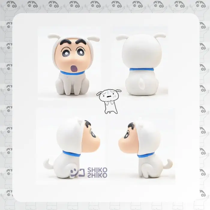 (Terlaris) FGCsc Figur Mini Chibi Shinchan Shiro Anjing Kambing Beruang Pinguin