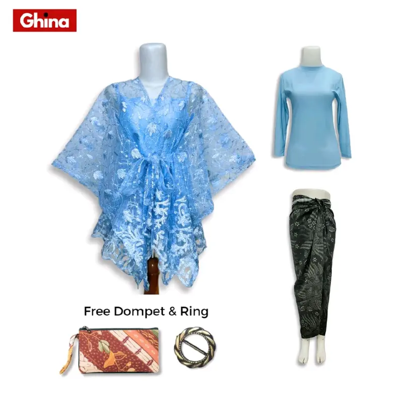 Paket Kondangan 5in1 - Kebaya Ghina One Set Kondangan Wanita Kekinian Outer Brokat Tile Premium Cardi Setelan Kebaya Modern Polos Pesta Dress Remaja Dewasa Mewah kebaya graduation kelulusa kebaya burgundy Baju Atasan Natal Wisuda 5