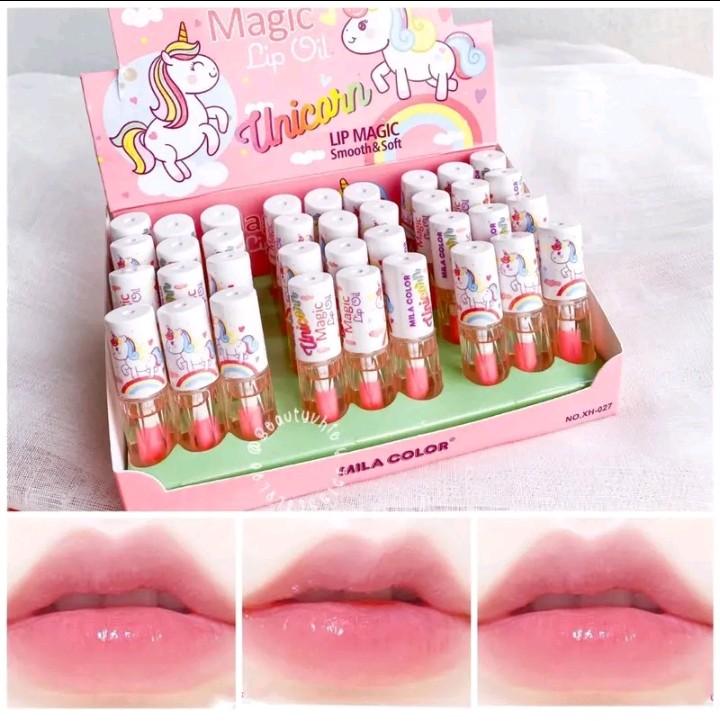(dapet 3 pcs) mini lip oil mila melembabkan dan mencerahkan bibir pemerah merah 1