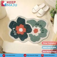 Gambar KEEP MAJU Keset Pintu Wol Kamar Mandi Rumah Multifungsi Bentuk Bunga Hewan Lucu Anti Selip 50*60cm/40*60cm/50*70 - flower life dari Keepmaju karpet official Kota Tangerang 3 Tokopedia