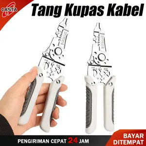 CASTA Tang Dekrustasi Kabel Pengupas Kawat Multi Alat Tang Alat Perbaikan Kawat Pemotong Pengupas Kabel Listrik/Tang Alat Perbaiki Kawat Multifungsi Pemotong Pengupas Kabel Listrik/Tang Dekrustasi Kupas Pot + Ong Lilit Belah Crimping Skun Buka Baut