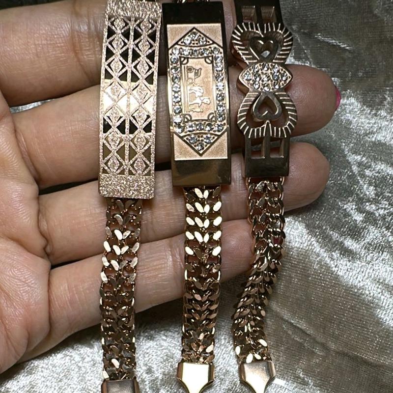 Gelang Rantai Plat Warna Rosegold Aksesoris Fashion 7