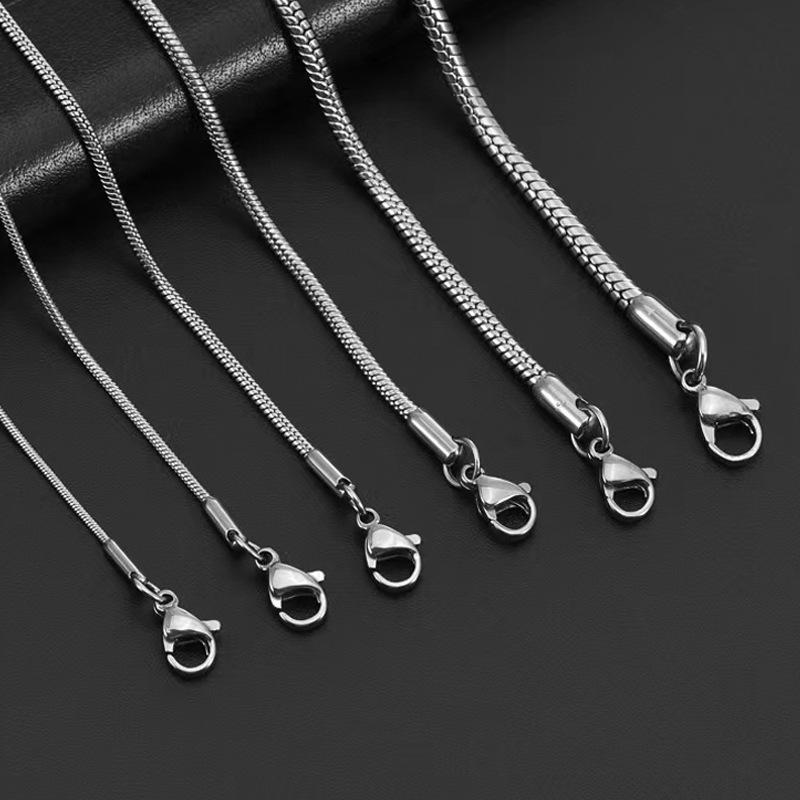 Kalung Titanium Polosan Pipih Dan Bulat Wanita Laki Laki 1