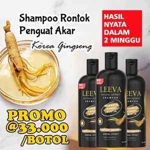 Shampoo Leeva Rambut Rontok Dengan Ekstrak Ginseng menutrisi rambut secara organik Organic Normal Melebatkan