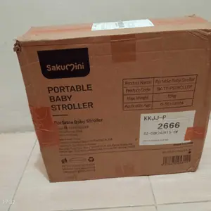 Sakumini Foldable Cabin Stroller Kereta Dorong Lipat Anak Bayi Travelling Kabin Hitam Roda Dorongan Kursi Black