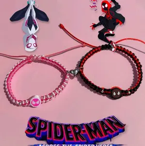 Spider-Man Gelang Couple Magnet Love Gwen - Set 2 Pcs Gelang Pasangan dengan Desain Spiderman & Gwen untuk Penggemar - Bracelets