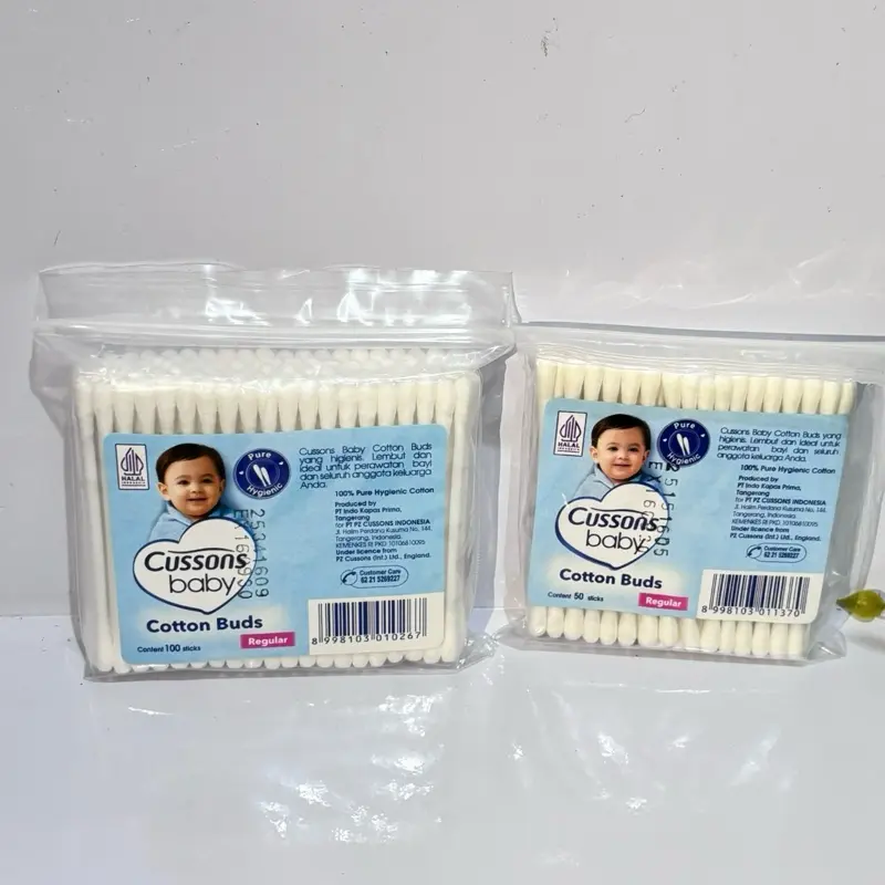 Cussons Baby Cotton Buds Reguler Isi 100 pcs dan 50 pcs untuk Perawatan Bayi yang Aman dan Nyaman