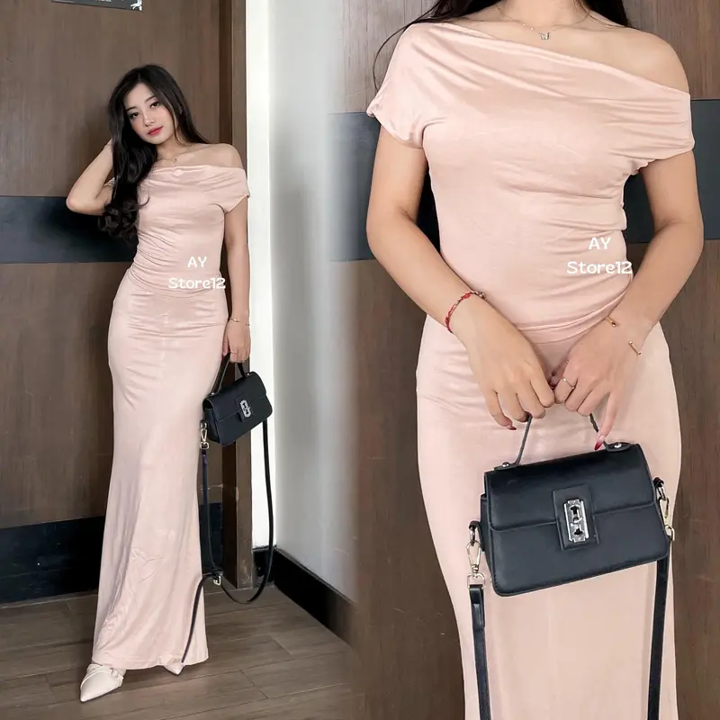 Aystore12 - Setelan Aluna Rok Mermaid dan Atasan Wanita Spandeks Premium Bodycon - Panjang, Formal 1