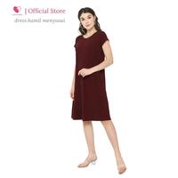 Gambar Happymomma - Baju Hamil Dress Menyusui untuk Busui Bumil All Size Spandek Nola - White Stripes dari Baju Hamil Menyusui Happymomma Kota Tangerang Selatan 2 Tokopedia