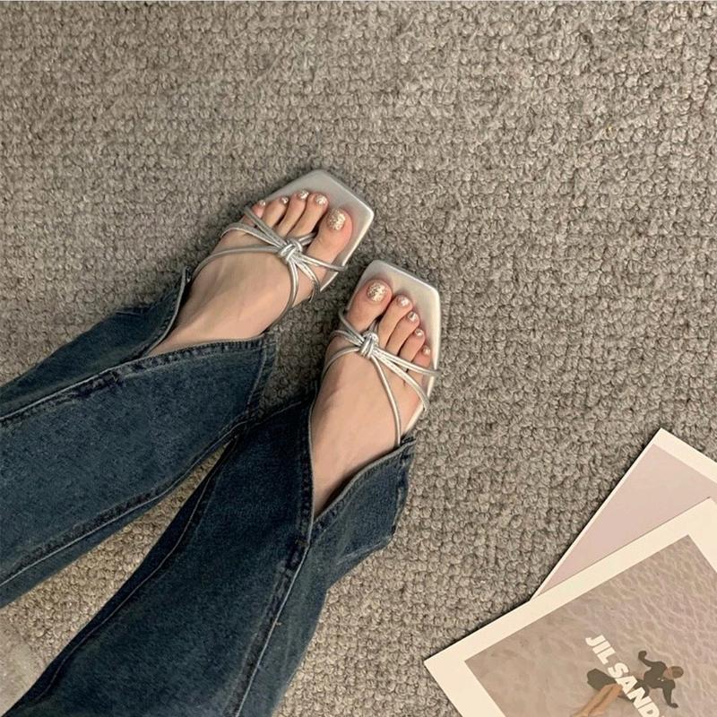 Shoeponic ARA - Trend 2025 Sandal Wanita Comfort Alas Sol Premium Sandal Flat Hitam Dan Silver 0