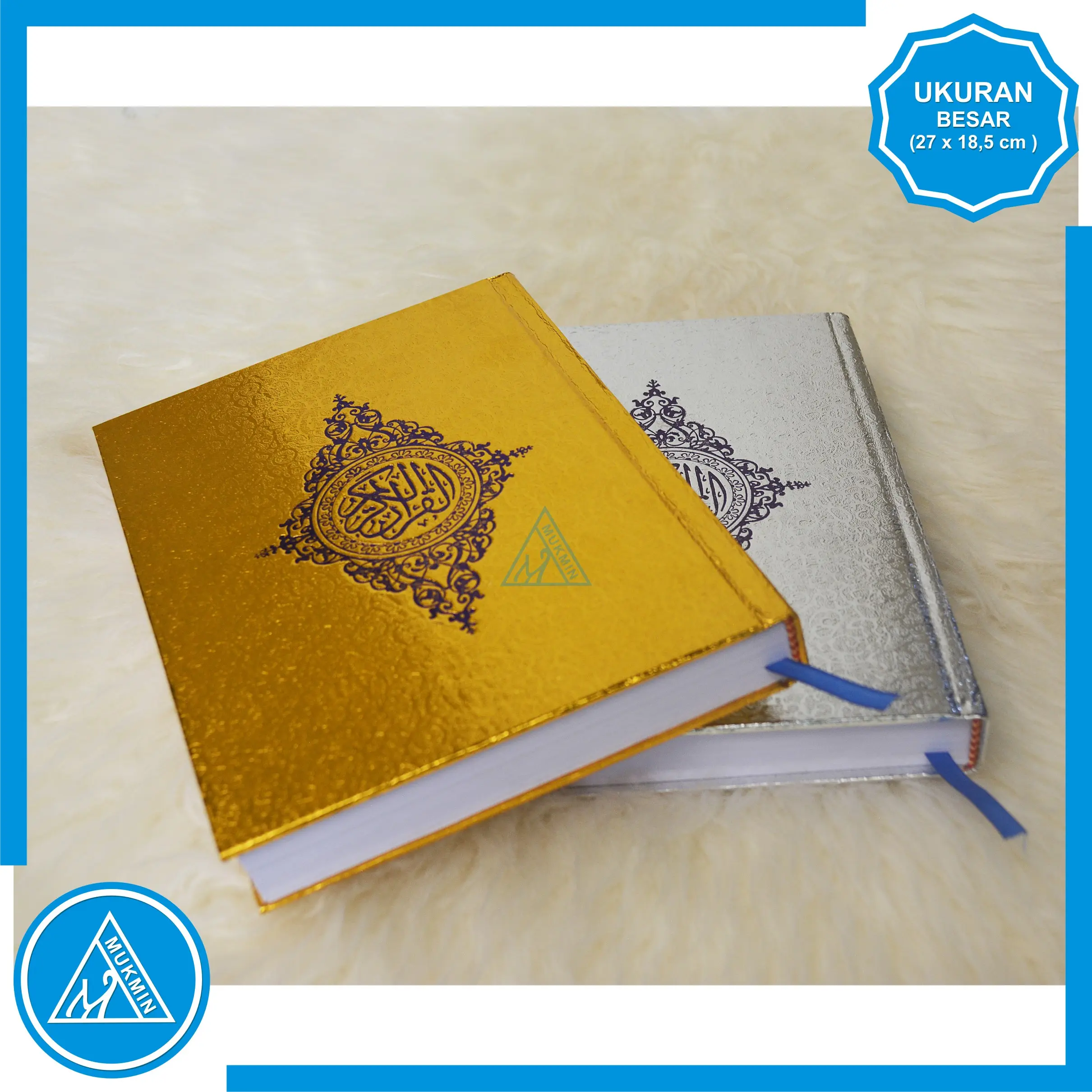 Alquran Emas dan Perak Ukuran 27 x 19 cm Besar | B5 kertas putih quran Hardcover