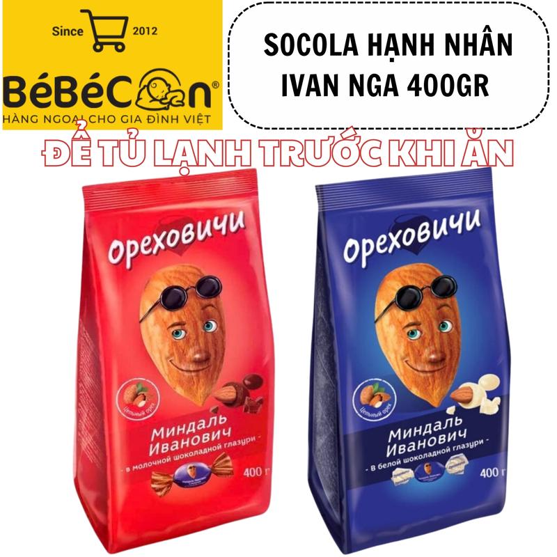 Socola Ivan 400g Ông hạnh nhân đeo mắt kính Thức Ăn Chocolate Sô Cô La Food Ăn Vặt Snack socola nga chính hãng