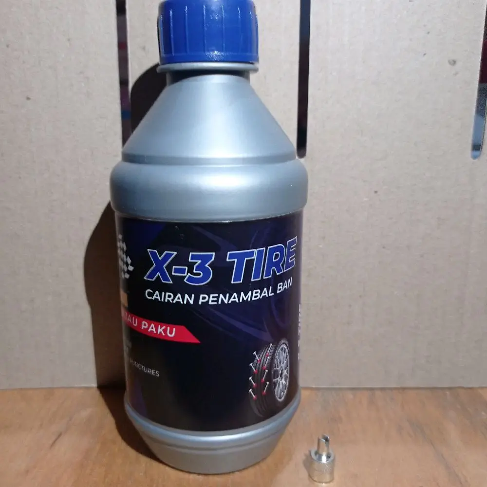 1 botol cairan ban tubeles x-3 tire & pembuka tutup pentil/spuyer