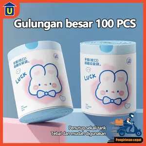 50-100 kantong sampah plastik/kantong sampah serut/kantong sampah sekali pakai bermotif kelinci lucu