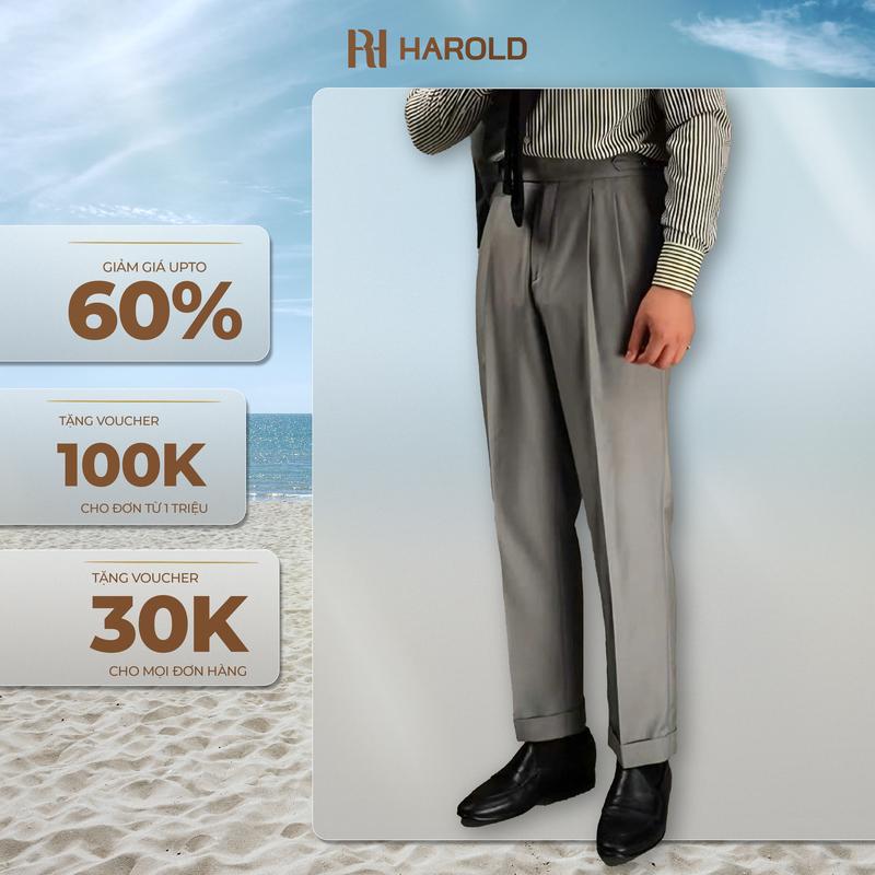 [Premium] Quần Âu Nam Cạp Cao Ống Suông Cao Cấp Harold Sidetab Season 5 - Quần Tây Vải Mềm Mịn Thoáng Mát, Co Giãn Chống Nhăn, Không Phai Màu, Đứng Form Tôn Dáng, Phong Cách Thanh Lịch - Hàng Cao Cấp